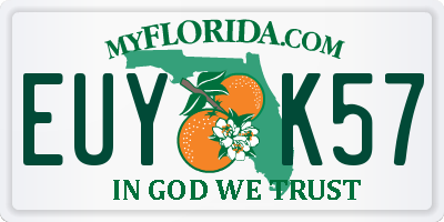 FL license plate EUYK57