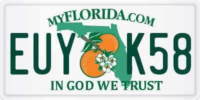 FL license plate EUYK58