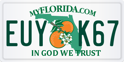 FL license plate EUYK67