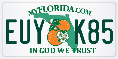 FL license plate EUYK85