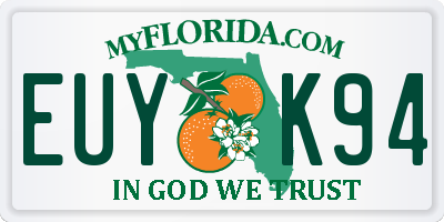 FL license plate EUYK94