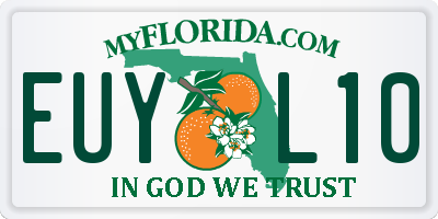 FL license plate EUYL10