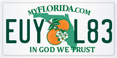 FL license plate EUYL83