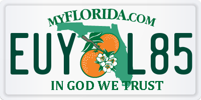 FL license plate EUYL85