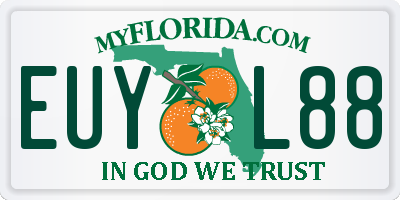 FL license plate EUYL88