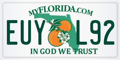 FL license plate EUYL92