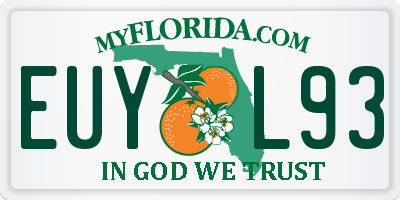FL license plate EUYL93