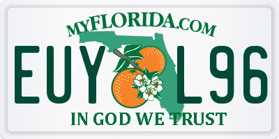 FL license plate EUYL96