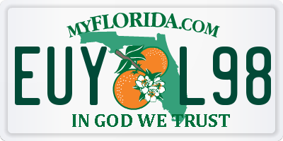 FL license plate EUYL98