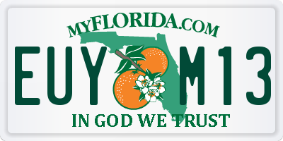 FL license plate EUYM13