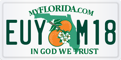 FL license plate EUYM18