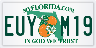 FL license plate EUYM19