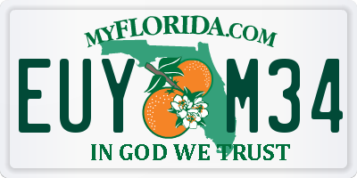 FL license plate EUYM34