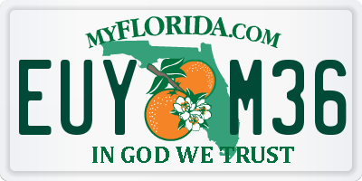 FL license plate EUYM36