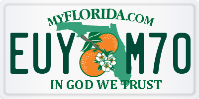 FL license plate EUYM70
