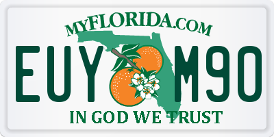 FL license plate EUYM90