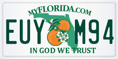 FL license plate EUYM94