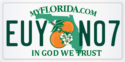 FL license plate EUYN07
