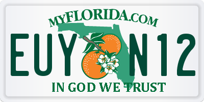 FL license plate EUYN12