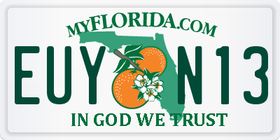 FL license plate EUYN13
