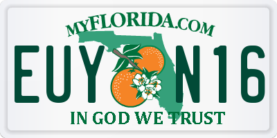 FL license plate EUYN16