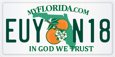FL license plate EUYN18