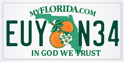 FL license plate EUYN34