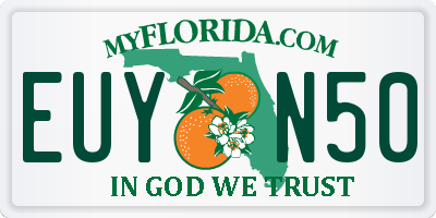 FL license plate EUYN50