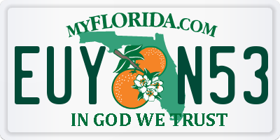 FL license plate EUYN53