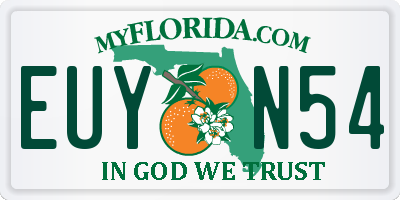 FL license plate EUYN54