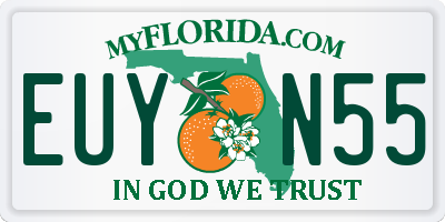 FL license plate EUYN55