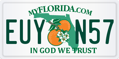 FL license plate EUYN57