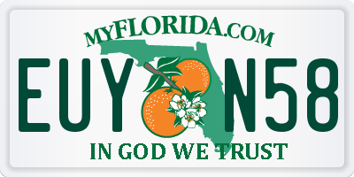 FL license plate EUYN58