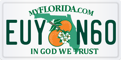 FL license plate EUYN60