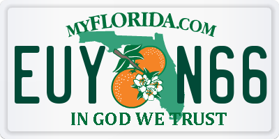 FL license plate EUYN66