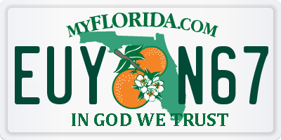 FL license plate EUYN67