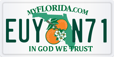 FL license plate EUYN71