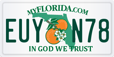 FL license plate EUYN78