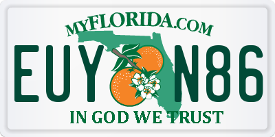 FL license plate EUYN86