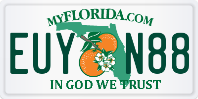 FL license plate EUYN88