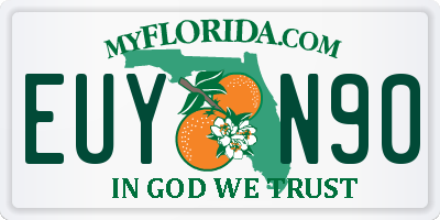 FL license plate EUYN90