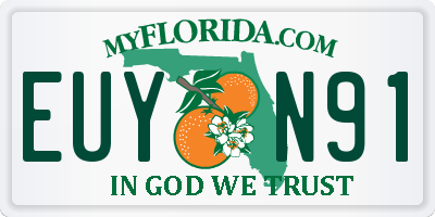 FL license plate EUYN91