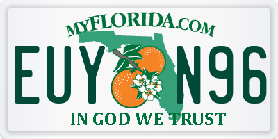 FL license plate EUYN96