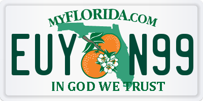 FL license plate EUYN99