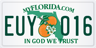 FL license plate EUYO16