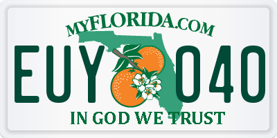 FL license plate EUYO40