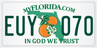 FL license plate EUYO70