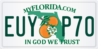 FL license plate EUYP70