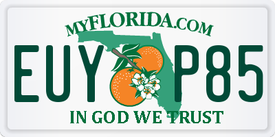 FL license plate EUYP85
