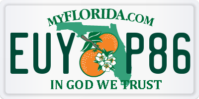 FL license plate EUYP86